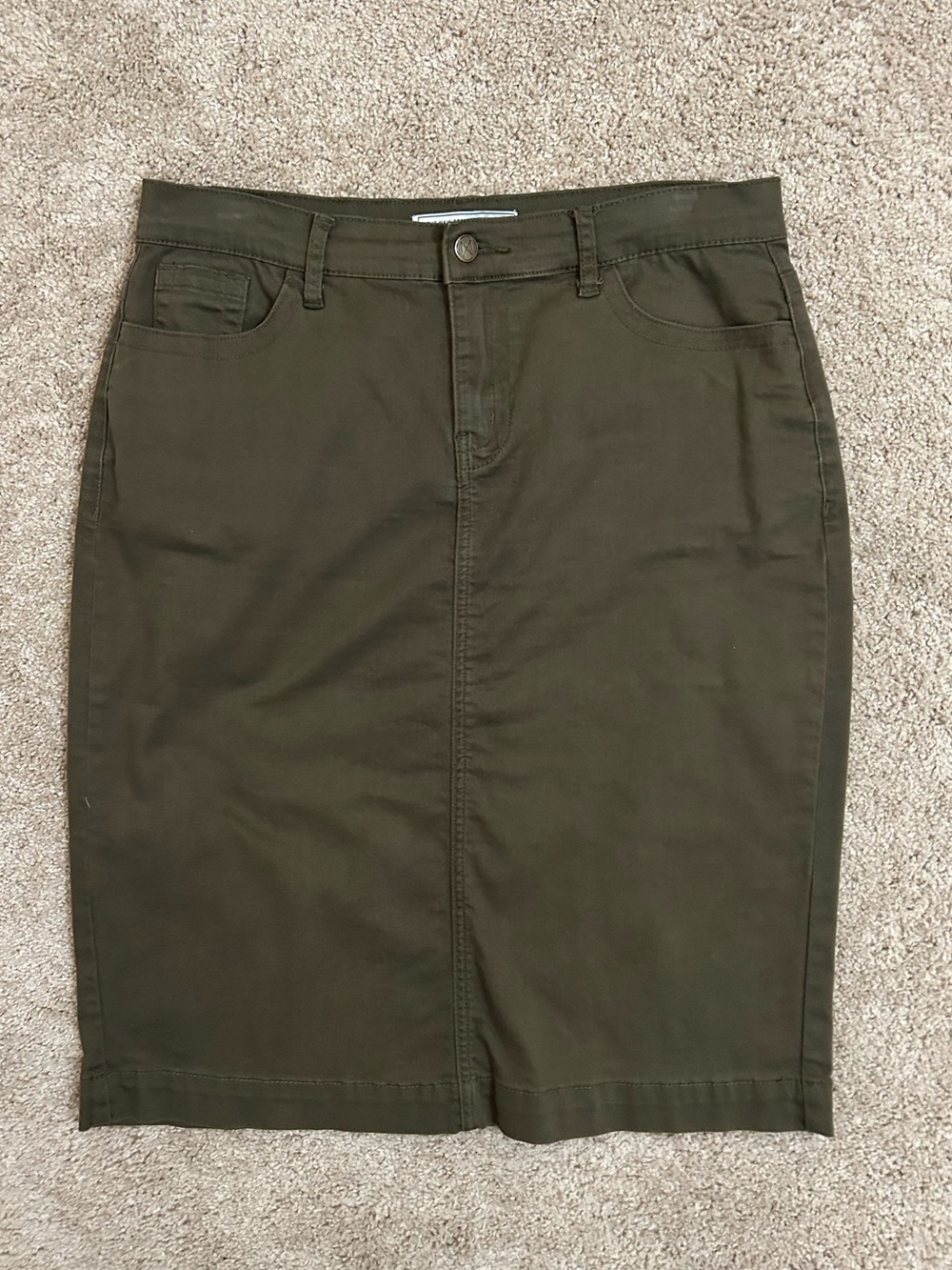 The Main Street Exchange “Leah” Olive Green Pencil Skirt